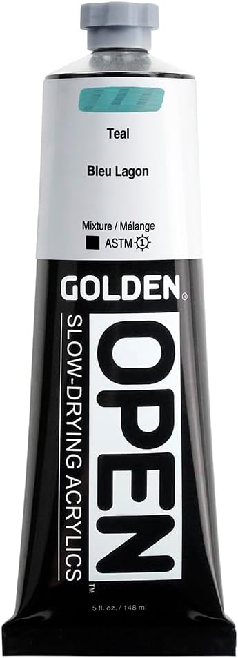 OPEN Slow-Drying Acrylics by GOLDEN, Teal, 5 fl oz. tube, Professional Acrylic Paint, Opaque