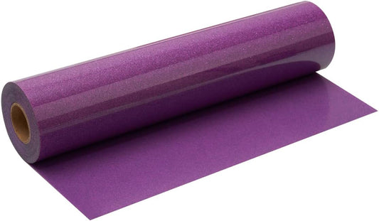 Purple Glitter HTV Roll -12" x10ft Iron on Heat Transfer Vinyl for DIY Shirts Gifts