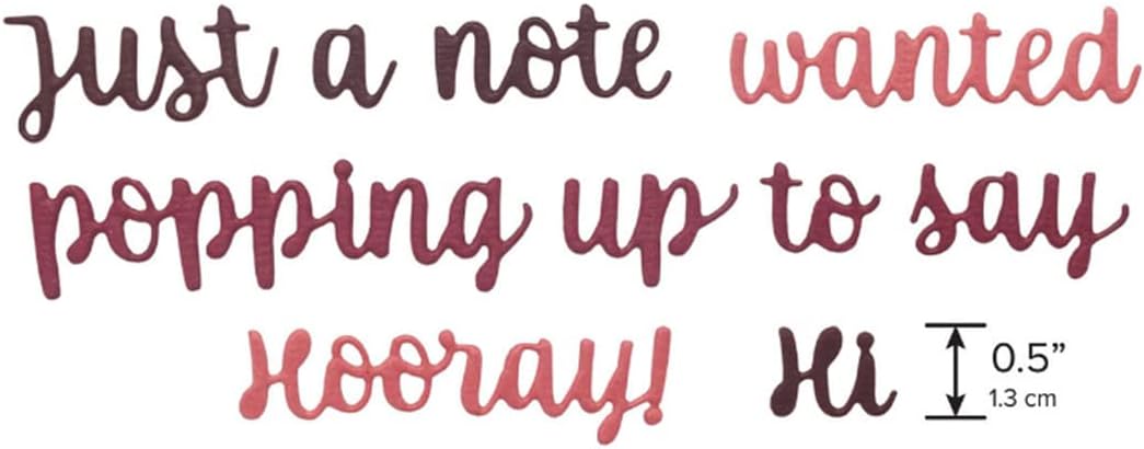 Mvchifay Cutting Dies Happy Birthday Holiday Thanks Greetings Metal Stencils Scrapbooking Tool Love Heart DIY Carbon Steel Embossing Template for Paper Card Making (Just a Note)