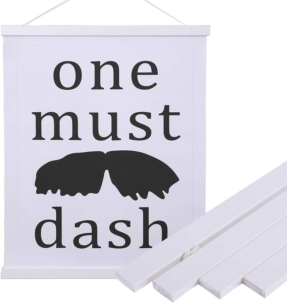 Artmag Magnetic Poster Hanger Frame, 20x28 20 x 30 20x26 Light Wood Wooden Magnet Canvas Artwork Print Poster Hangers Frames Hanging Kit (White, 20")