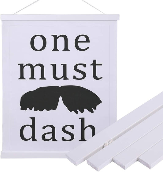 Artmag Magnetic Poster Hanger Frame, 36x24 36x48 36x12 Light Wood Wooden Magnet Canvas Artwork Print Poster Hangers Frames Hanging Kit (White, 36")