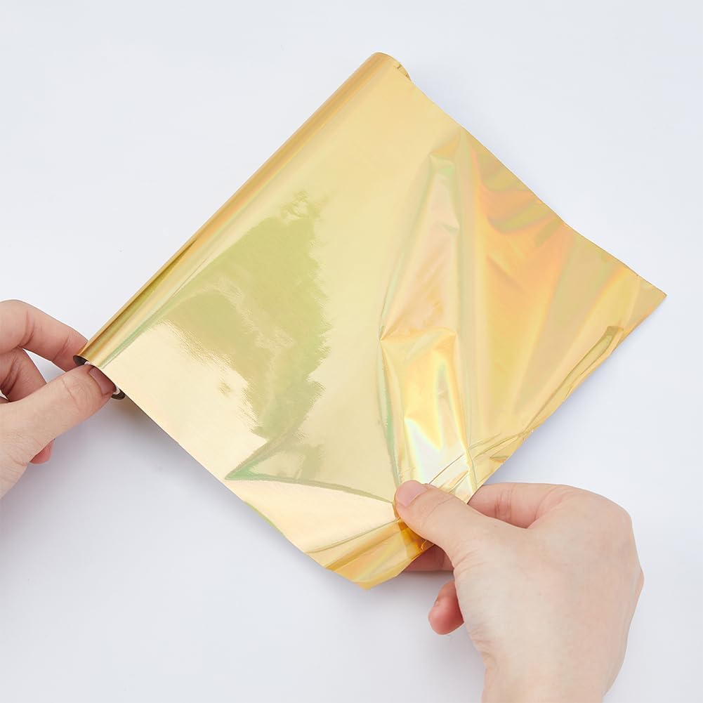 SUPERFINDINGS 2 Colors 16m/Roll PET Hot Foil Transfer Roll Hot Foil Stamping Paper 19.3cm Width Metallic Heat Transfer Foil Papers for Foil Quill/Heat Foil Pen Craft Card Making Golden Silver