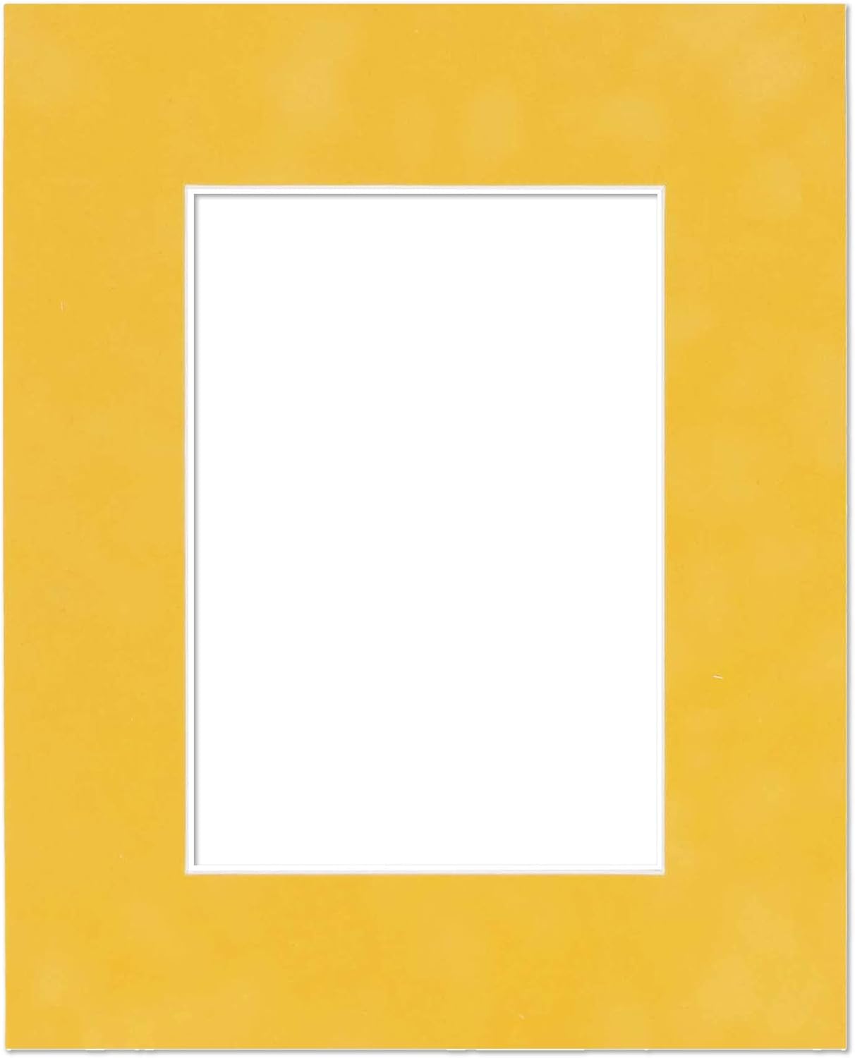 Pack of Ten 8.5x11 Mats Bevel Cut for 7x9 Photos - Acid Free Sunrise Yellow Suede Precut Matboards for Pictures, Photos, Framing - 4-ply Thickness