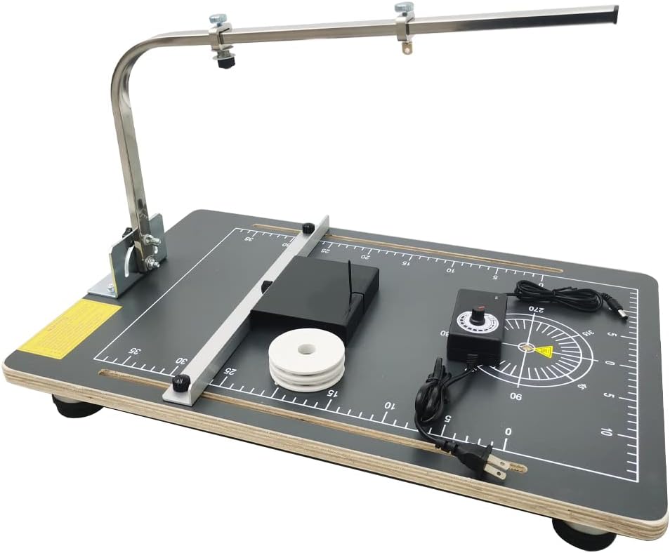 Tabletop Hot Wire Foam Cutter Hot Wire Cutter 22.8x15in Foam Sponge Cutting Machine for Styrofoam Sponge EPE Ribbon KT Board Adjustable Angle and Temperature 110V 24W