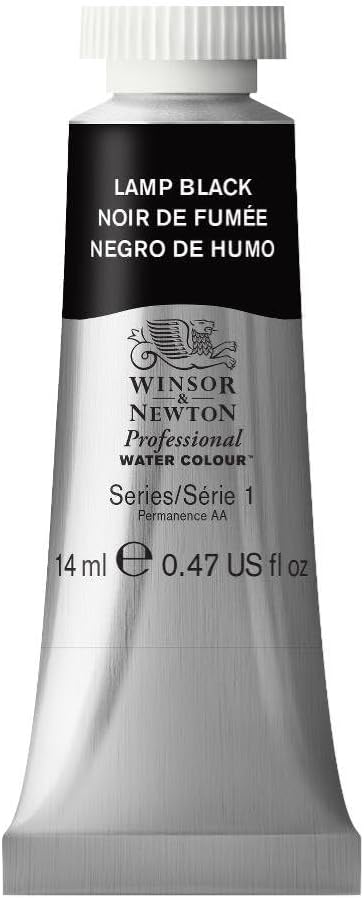 Winsor & Newton Professional Water Colour Paint, 0.47-oz Tube, Lamp Black