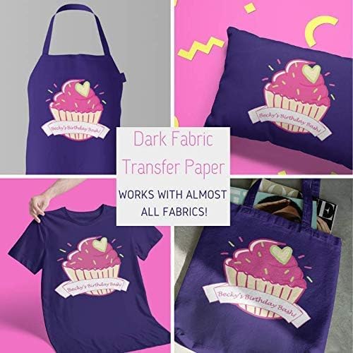 NuFun Activities Inkjet Printable Iron-On Heat Tshirt Transfer Paper 11x17 (12, Dark Fabrics)