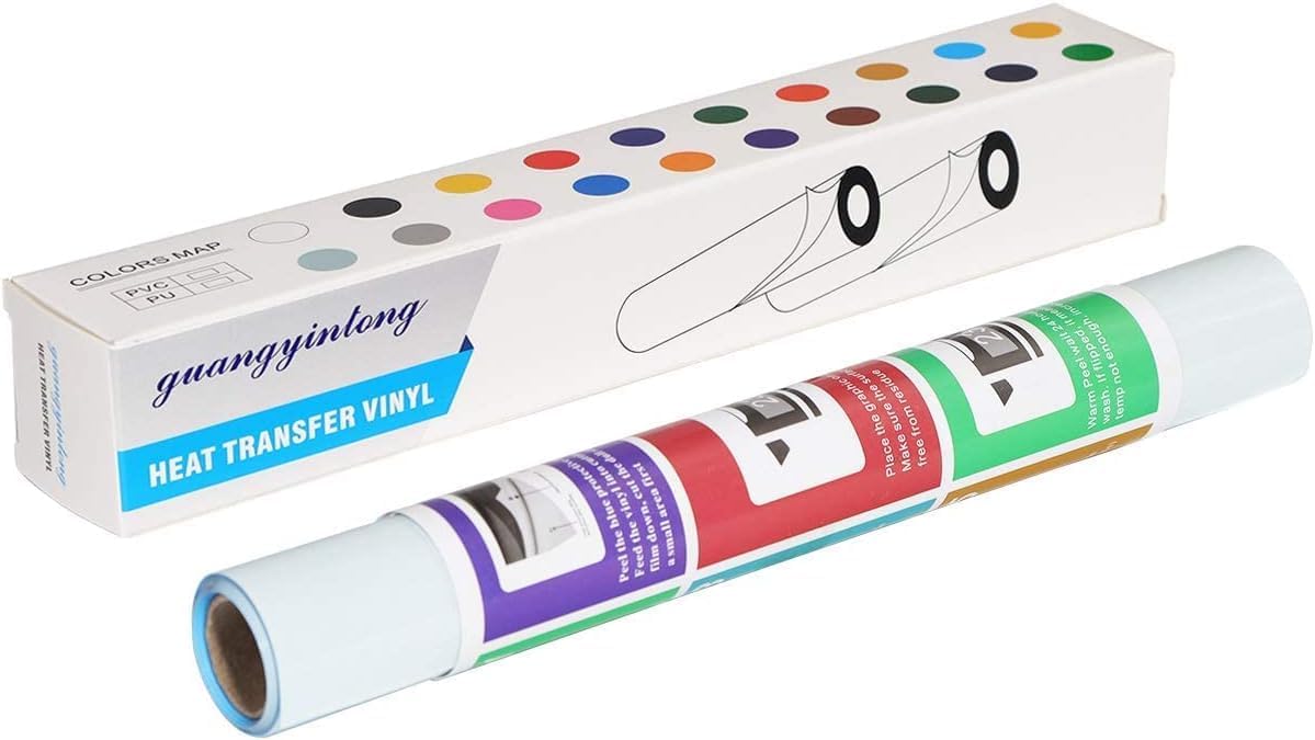 guangyintong Glow in The Dark Heat Transfer Vinyl HTV Rolls, 12" x 8ft Luminous Green Iron on Vinyl for T-Shirts Costumes, PU Elastic HTV Vinyl for All Cutter Machines Easy to Cut & Weed