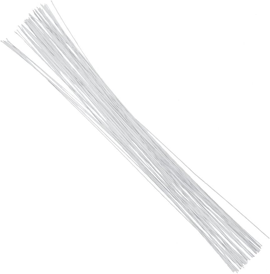 Decora 24 Gauge White Floral Wire 16 inch,50/Package