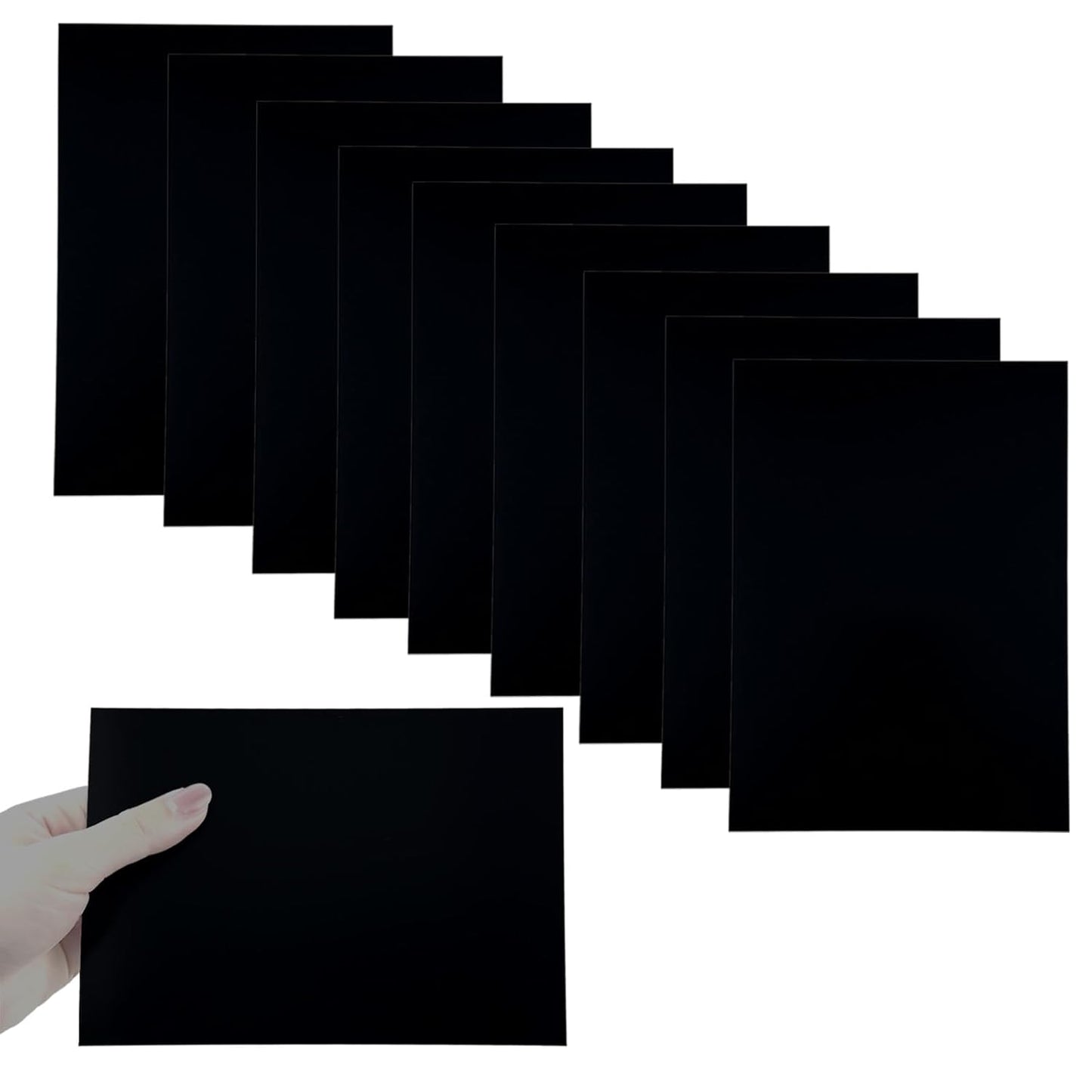 10Pcs Black Anodized Aluminum Sheet 5" x 7" x 1/32" (0.8mm) Corrosion-Resistant Metal Plates for Laser Engraving, DIY Crafting, Sign Making, Home Decor