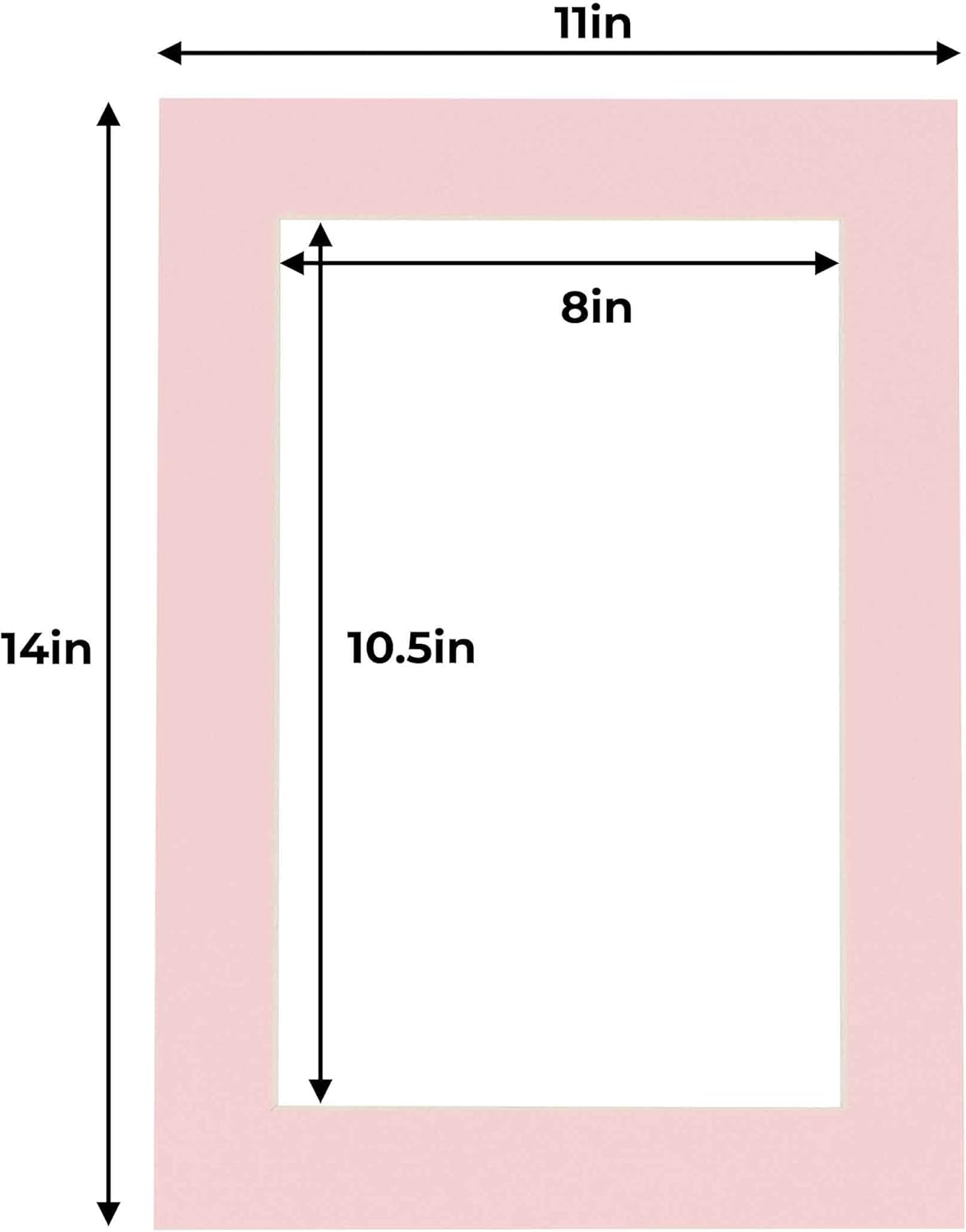 11x14 Mat for 8.5x11 Photo - Precut Soft Pink Picture Matboard for Frames Measuring 11 x 14 Inches - Bevel Cut Matte to Display Art Measuring 8.5 x 11 Inches - Acid Free ONE MAT