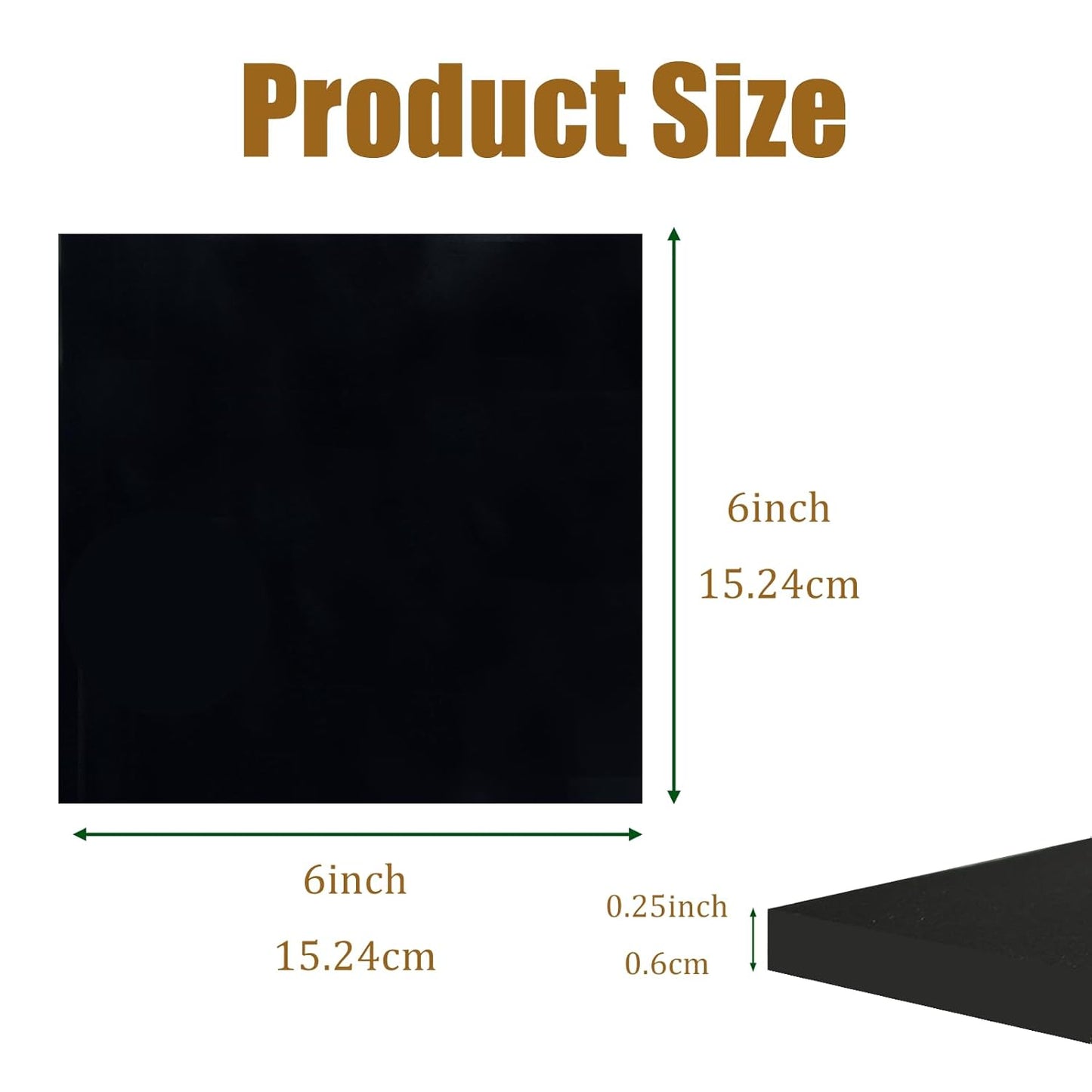4 Pieces Anti Vibration Pads 1/4 in Thick X 6 in X 6 in, Neoprene Rubber Pads, Hard Rubber Block for Anti-Slip, Shock Absorption, Protection