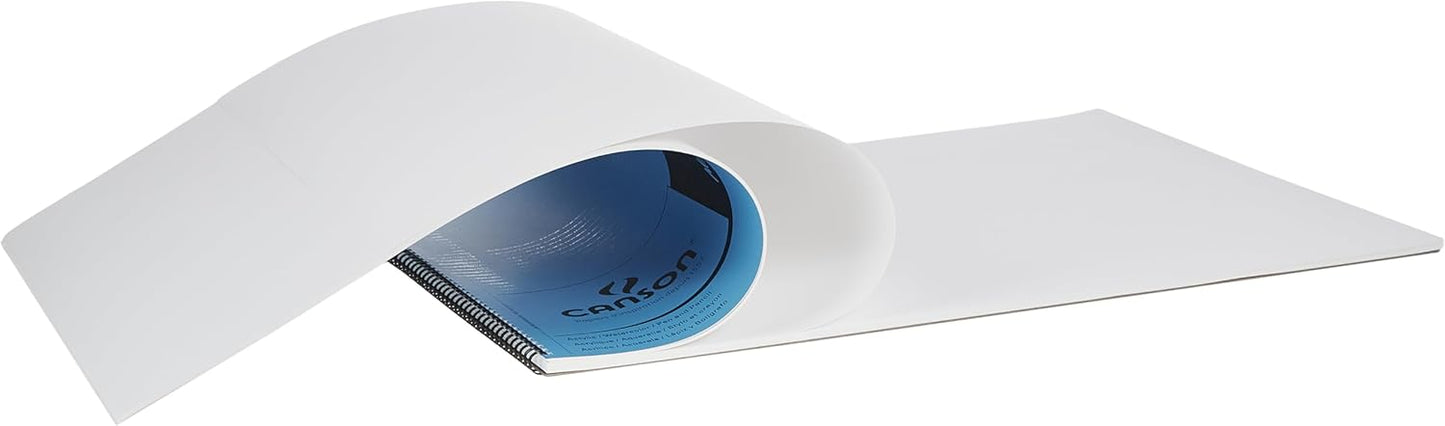 Canson XL Series Mixed Media Pad, Side Wire, 18x24 inches, 30 Sheets – Heavyweight Art Paper for Watercolor, Gouache, Marker, Painting, Drawing, Sketching