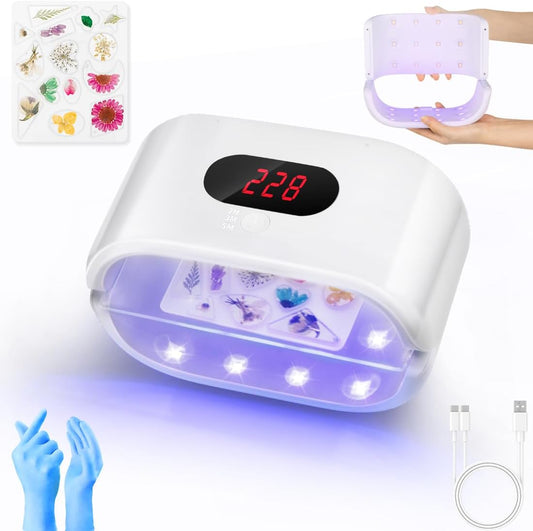 UV Light for Resin, 36W Double Side Fast Curing UV Resin Light with Adjustable Time Setting Portable Foldable Small UV Lamp