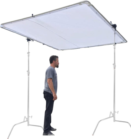 Glide Gear BFS 100 Butterfly Scrim – 4x4, 6x6, 8x8 Diffuser – 3 Nylon Silks, Quick-Setup Frame, C-Stand Clamps Included