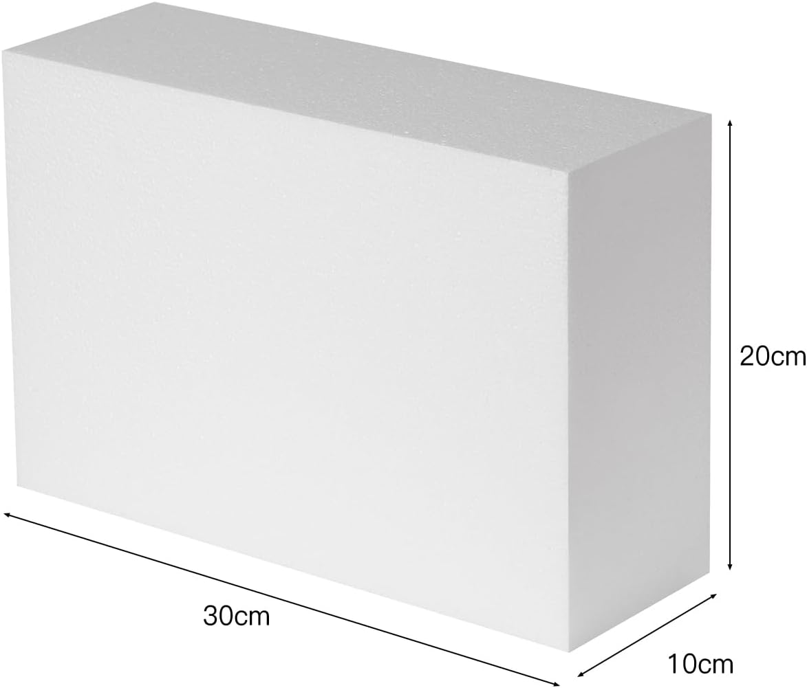 Crafare 1Pack Craft Foam Blocks 12X8X4in Polystyrene Foam Bricks Square for Arts School Projects Sculptures Floral Arrangements Modeling and Centerpieces