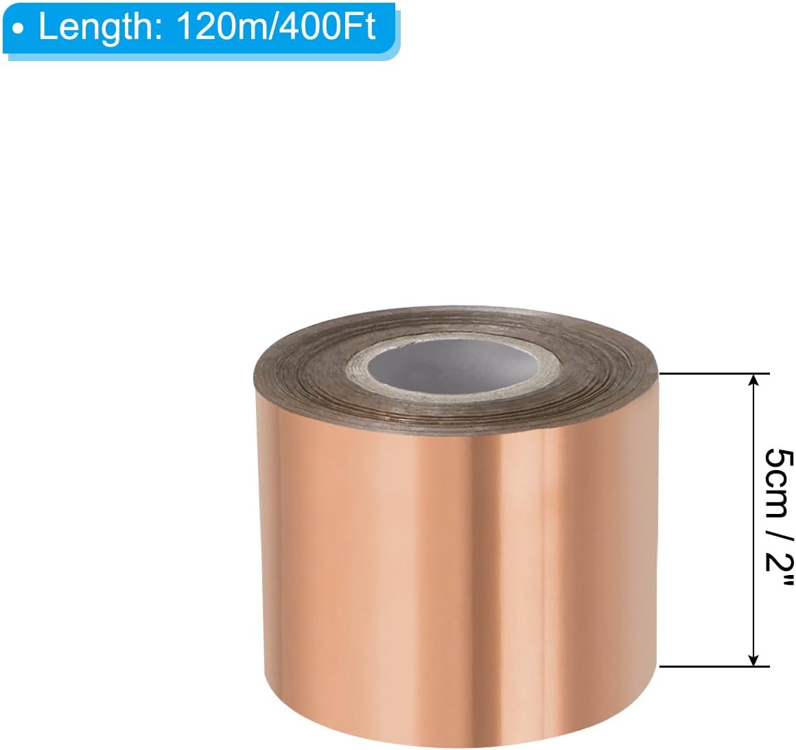 PATIKIL 2"x400Ft Hot Stamping Foil Paper, Heat Transfer Hot Stamping Paper Foil Roll for Leather DIY Logo Decor Craft Gift Package Scrapbook Card, Rose Gold