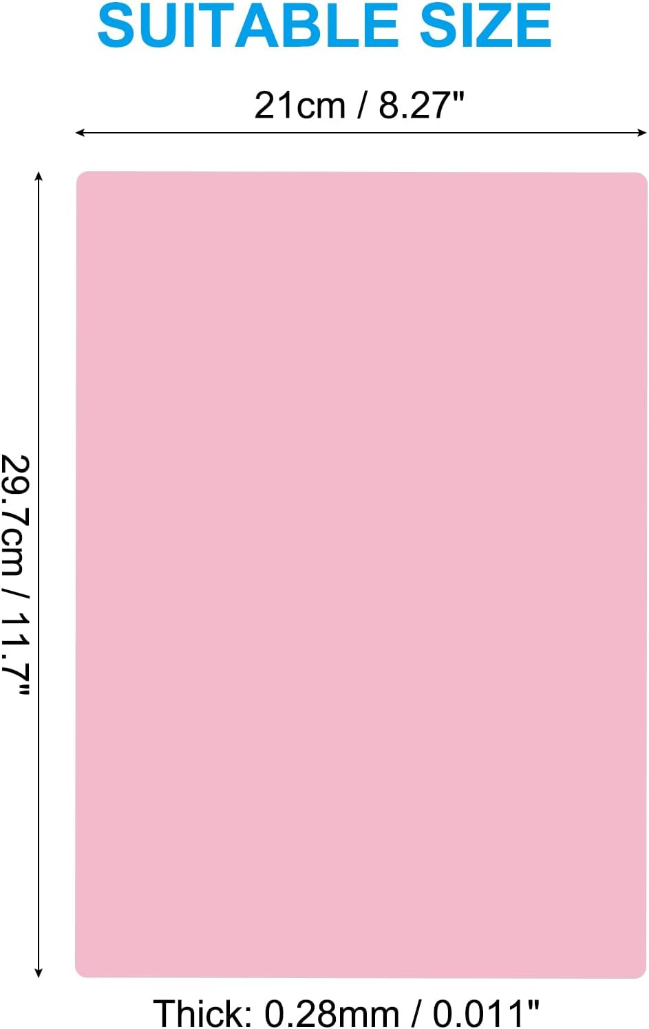 PATIKIL A4 Size Guided Reading Sheet, 5pcs Correction Lighting Gel Filter Colored Overlay Transparent Color Film for Classroom Photo Studio, Pink