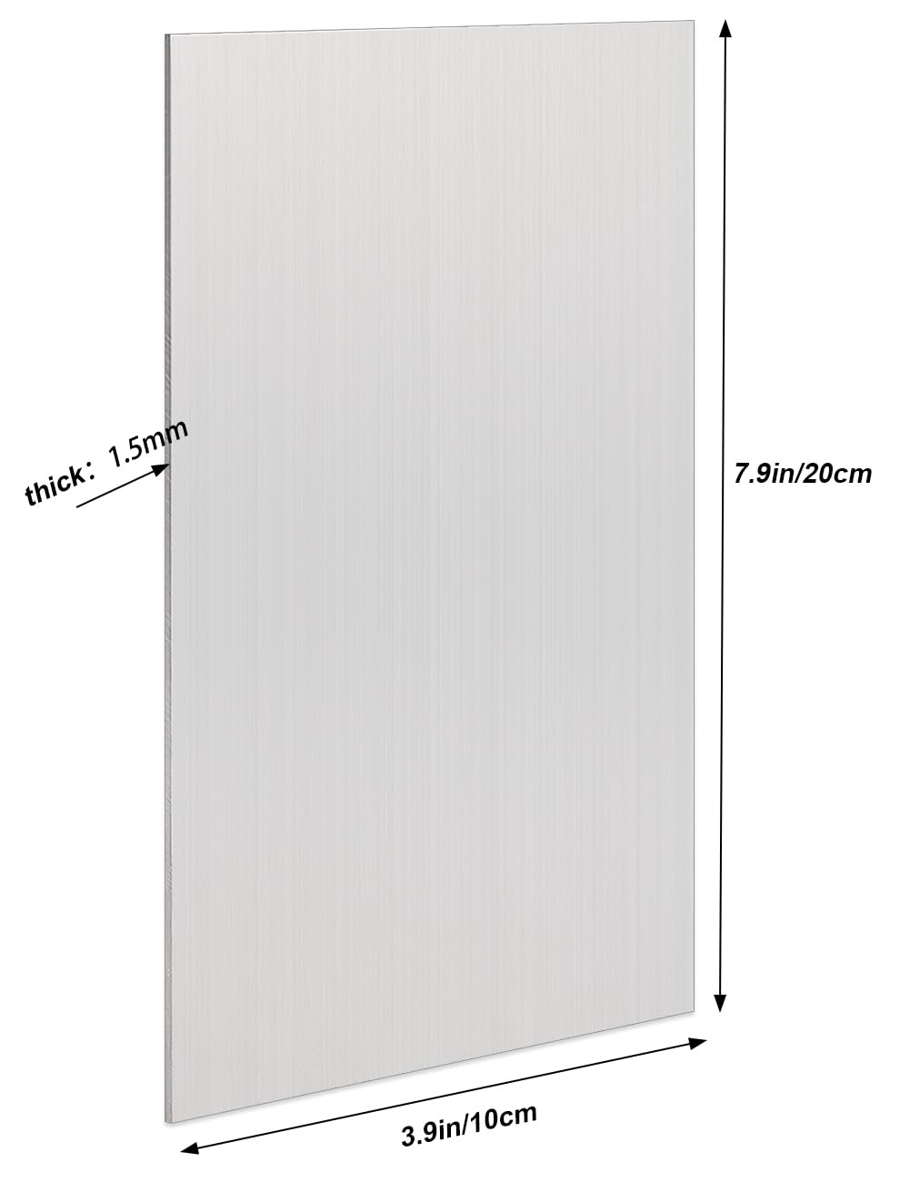 2 Pack 5052 H32 Aluminum Sheet Metal 8” x 4”x 1/16”(0.06") Flat Plain Thin Aluminum Plate Covered with Protective Film, Rectangle Aluminum Metal Plate for Crafting lndustry, 1.5mm