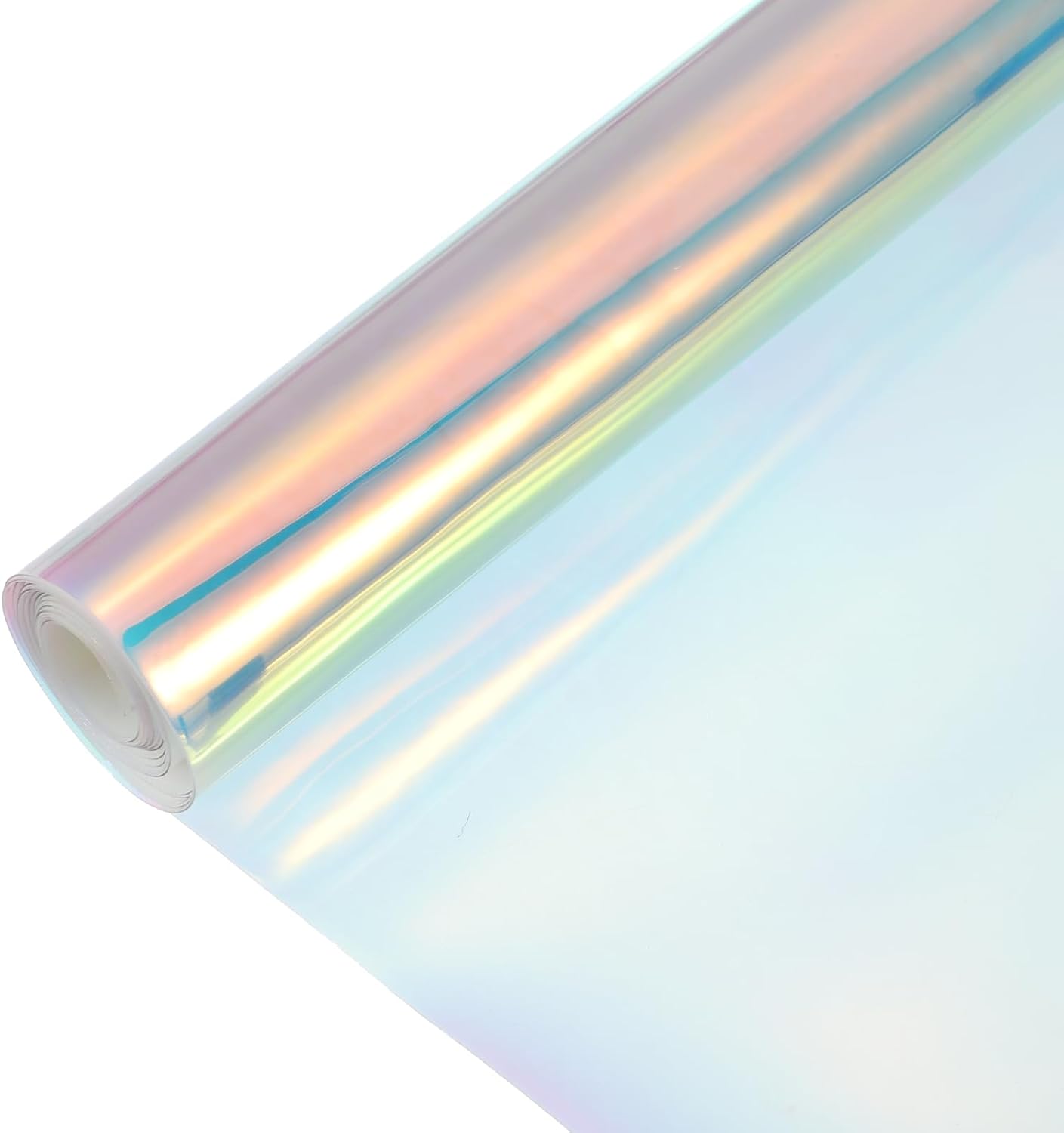 MECCANIXITY Holographic Clear PVC Vinyl Film Holographic PVC Fabric Waterproof Dichroic Film 12 x 48 Inch for Handbags Bows Earrings DIY Craft,Laser Blue Purple