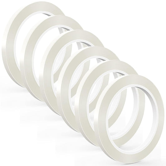 GLAMFIELDS 6 Rolls 1/4" Floral Tapes, Clear Floral Tape, White Floral Tape for Bouquet Stem Wrap, Waterproof Florist Tape for Flower Arrangements Supplies Craft Corsages Wedding 60 Yd/Roll