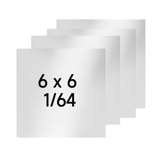 304 Stainless Steel Sheet - 4PCS 6" X 6" X 1/64" Thin Stainless Steel Plate 1/64 Inch Thickness with Protective Film Metal Sheets Shim Stock for Kitchen DIY Crafting (153 x 153 x 0.39 mm)