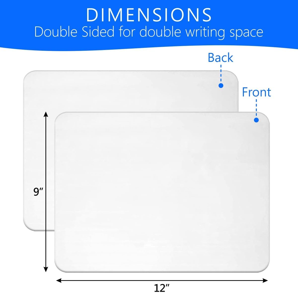 Small White Board, 9 x 12 Double Sided Dry Erase Lapboard for Kids, Office and Classroom