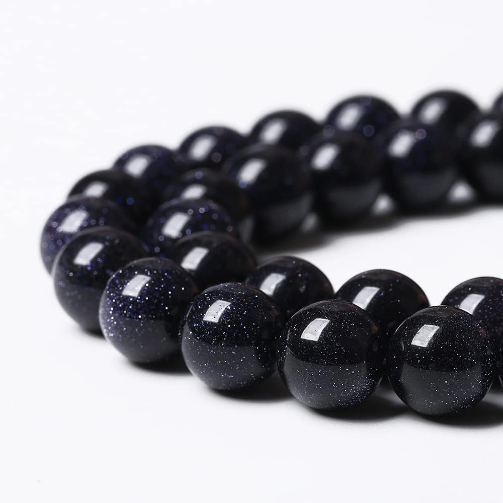 90PCS 4mm Starry Blue Sandstone Gemstone Beads Beads Natural Stone Round Loose Beads for Jewelry Making DIY Bracelet Necklace 15" Inch(Blue Sandstone, 4mm)