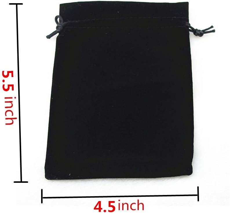 Colorsheng 20pcs 4.5 "X 5.5" Velvet Drawstring Cloth Jewelry Pouches Gift Candy Bags Wedding Headphones Bag (Black)