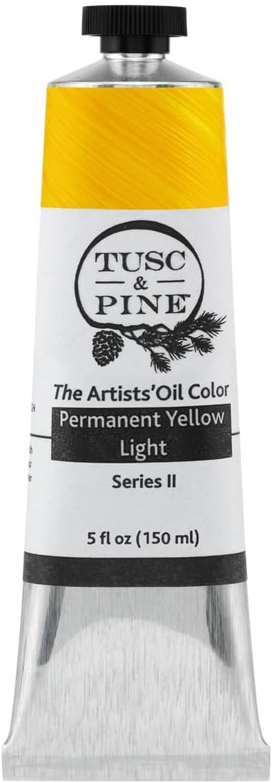 Tusc & Pine Artist Oil Paint - Permanent Yellow Light, 150 ml, Non-Yellowing, Rich & Creamy Consistency, Maximum Pigment Load, Small Batch Milled Oil Paints Made in the USA for Professional Artists