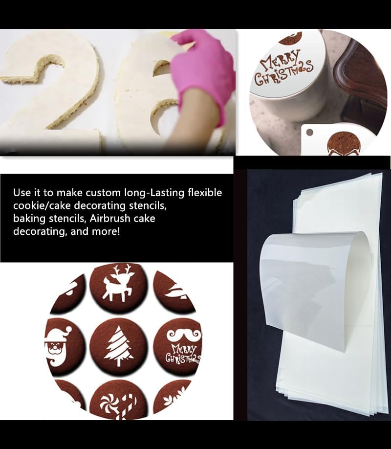 Translucent Blank Mylar Stencil Sheet for Cutting,8 Pack 12" x 24" 10mil/0.25mm Thick .Cutting Machines. Gift, Acetate Template Material,Craft Plastic Sheets