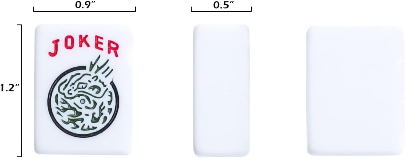 American Mahjong Game Set, 166 White Tiles, 4 All-in-One Color Rack/Pushers, Complete Mahjong Tile Set, Printed Carrying Bag