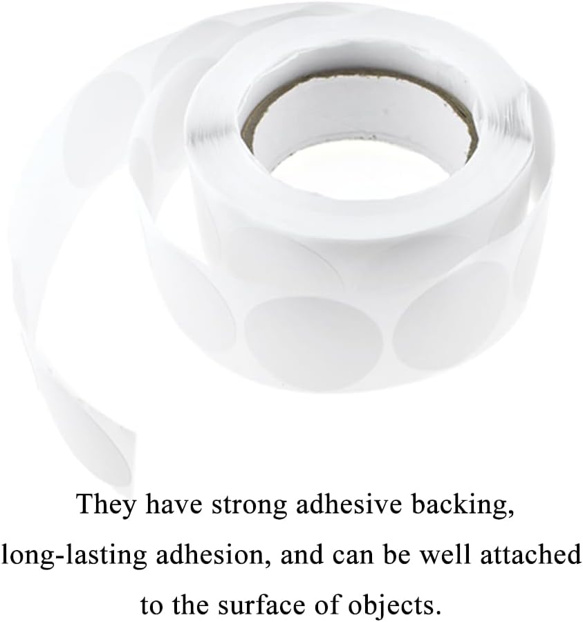 HAHIYO 1Inch 500Pcs White Kraft Label Sticker Roll - Round, Blank, Permanent Adhesive Dot Sticker for Jar, Canning, Price Tag, Store Organizing
