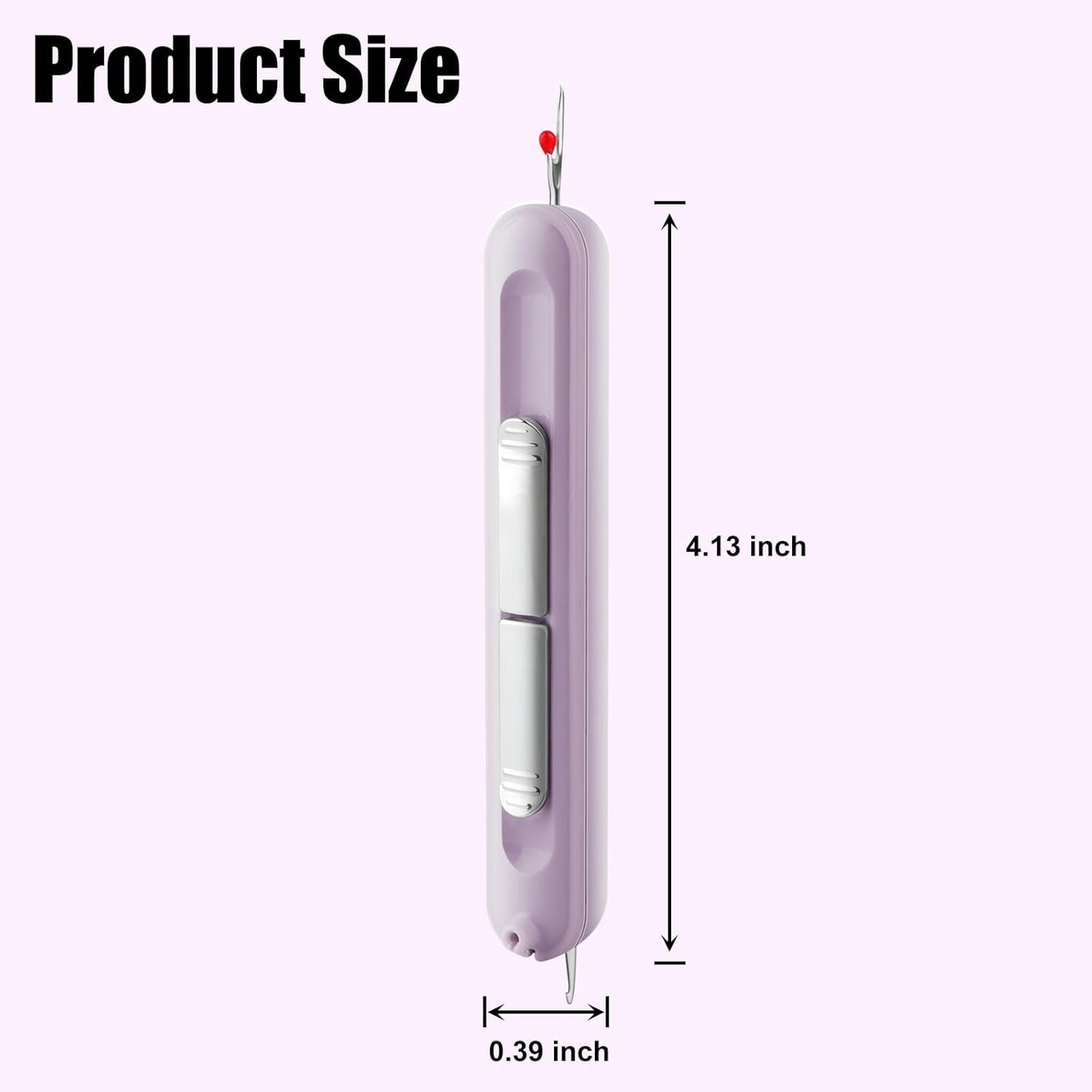 Needle Threaders, 2 in 1 Plug-in Needle Threader Seam Ripper Tool, Automatic Stretchable Seam Rippers for Sewing, Hand Quilling Supplies,Embroidery Stitch Removal (Purple/Yellow)