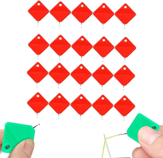 Automatic Needle Threaders for Hand Sewing, 2025 Upgrade Embroidery Floss, Sewing Machine Needle Threader, Sewing Supplies Tool, Fits All Needle Sizes (20, Red)