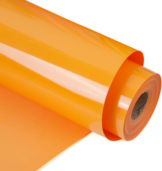 RENLITONG Matte Yellow Orange Iron on Vinyl Roll - 12Inch x 13ft HTV Heat Transfer Vinyl for T-Shirt, HTV Rolls for All Cutter Machine - Easy to Cut & Weed for Heat Transfer Design