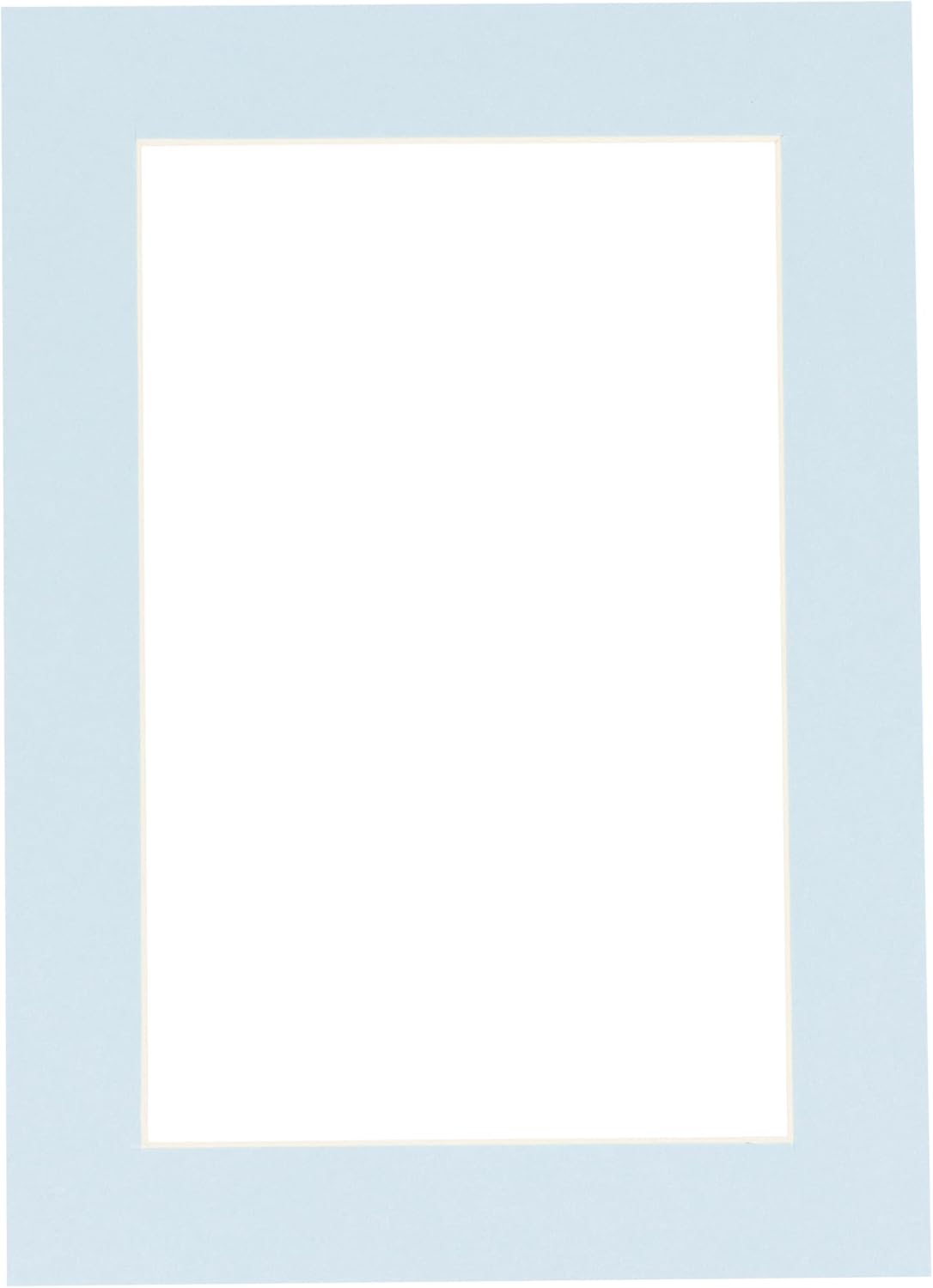 Pack of Ten 8.5x11 Mats Bevel Cut for 7x9 Photos - Acid Free Baby Blue Precut Matboards for Pictures, Photos, Framing - 4-ply Thickness