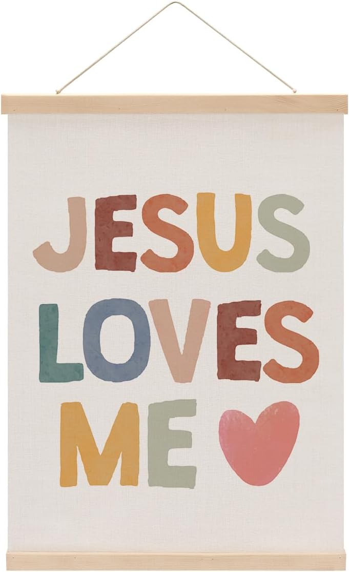 Christian Decor Boho Poster Hanger, Jesus Religious Wall Decor, Christian Gifts Bible Verse Spiritual Gifts Wall Art Wall Hanging Banner Farmhouse Church Apartment Bedroom Kitchen Decor