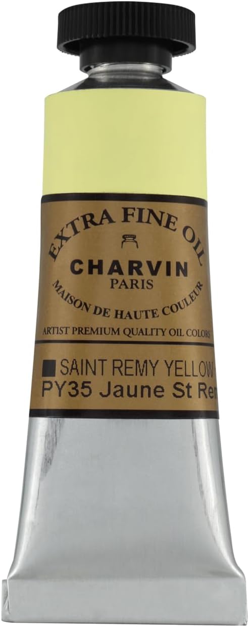 Charvin Extra Fine Oil Paint, Saint Remy Yellow 20 mL - Triple-Milled, Rich Texture, Poppy Oil-Based, Light-Fast, Handmade, Archival Quality