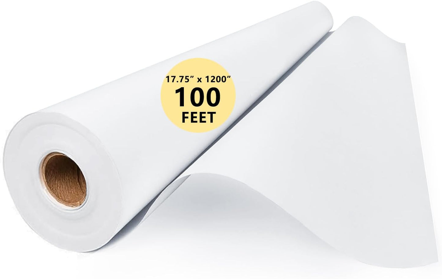 Art Paper Roll for Crafts, Drawing & Painting, 17.75"x1200" (100') White Gift Wrapping Craft Kraft Bulletin Board Poster Banner Coloring Paper, Kids Art Supplies, Wedding Floral Supplies 80GSM 55LB