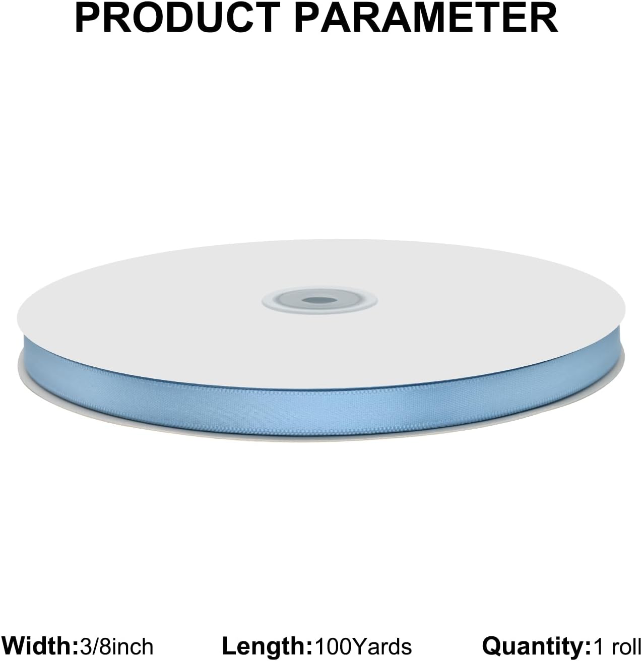 3/8" X 100 Yards Dusty Blue Satin Thin Ribbon Solid Color Double Faced Ribbons Perfect for Crafts Wedding Decor Bow Making Arts Sewing and More