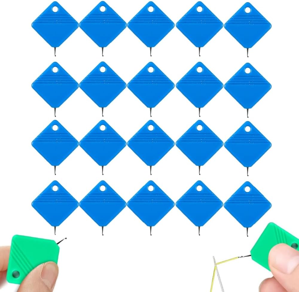 Automatic Needle Threaders for Hand Sewing, 2025 Upgrade Embroidery Floss, Sewing Machine Needle Threader, Sewing Supplies Tool, Fits All Needle Sizes (20, Blue)