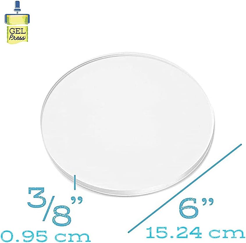 Gel Press Monoprinting Print Plate – 6” Circle Gel Plate - Printmaking Supplies - Reusable Gel Printing Plate for Press Art for Card Making, Scrapbooking, Journaling, Arts and Crafts, Home Decor