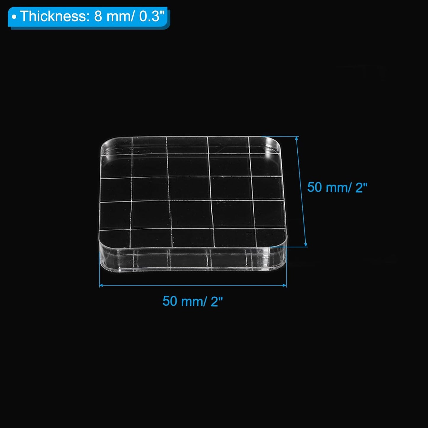 PATIKIL Acrylic Stamp Block, 3 Pack Stamping Block Square Shape with Lines Decorative Mounting Blocks Set for Scrapbooking DIY Crafts Card Making, 2x2