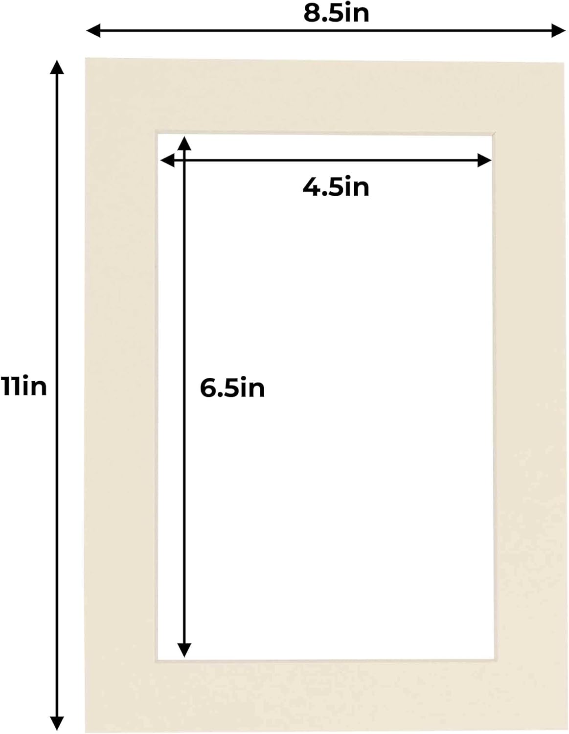 5x7 Mat for 8.5x11 Frame - Precut Mat Board Acid-Free Textured Cream 5x7 Photo Matte For a 8.5x11 Picture Frame, Premium Matboard for Family Photos, Show Kits, Art, Picture Framing, Pack of 100 Mats