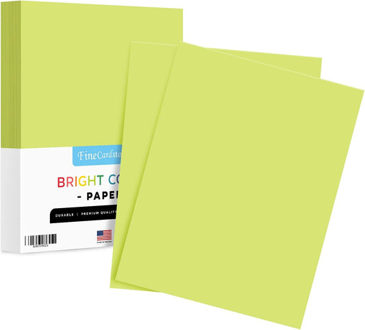 8.5 x 11" Ultra Lime Color Paper Smooth, for School, Office & Home Supplies, Holiday Crafting, Arts & Crafts | Acid & Lignin Free | Regular 20lb Paper - 100 Sheets