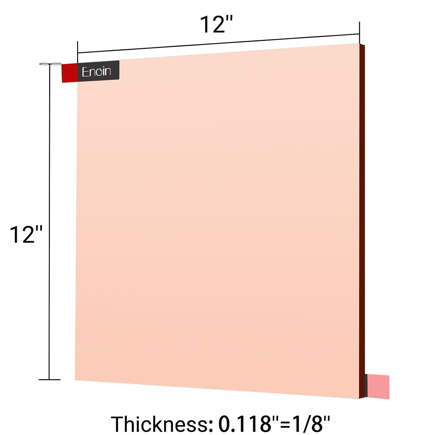 Enoin 2pcs 12 x 12 Inch Rose Gold Acrylic Sheet Mirror Plexiglass Sheet 1/8 inch Thick, Mirrors for Wall Home and Commercial Use, DIY Craft, Wall Decor