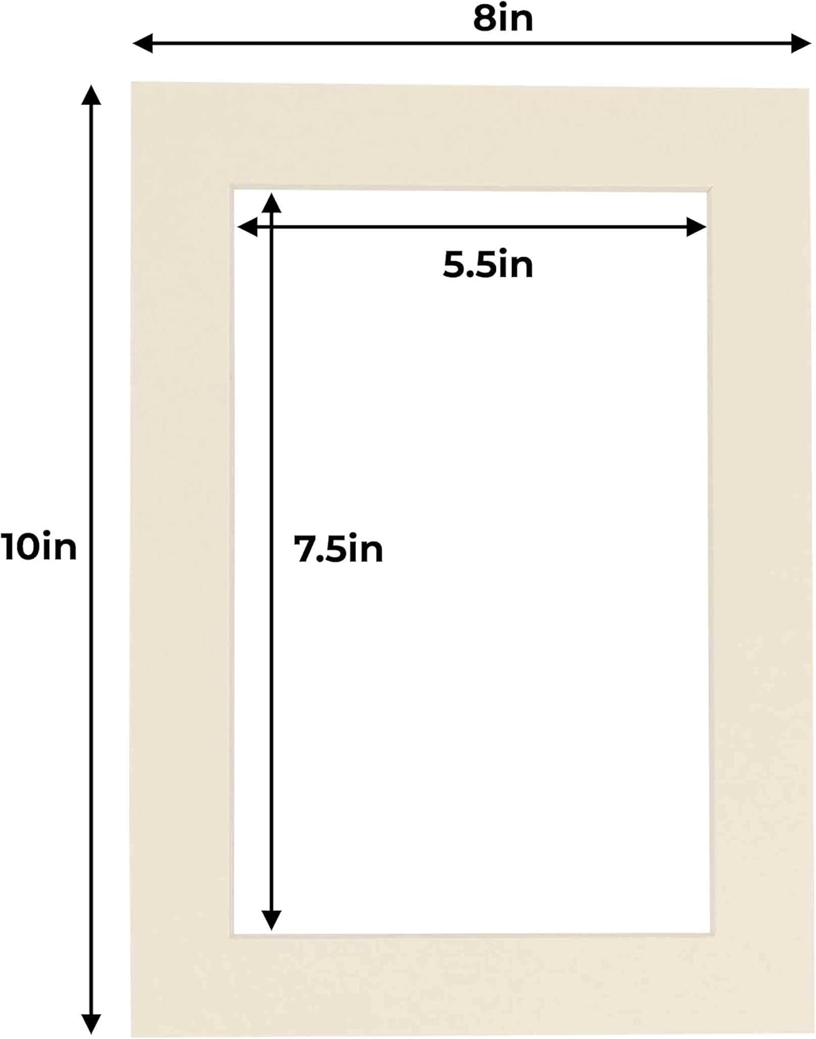 6x8 Mat for 8x10 Frame - Precut Mat Board Acid-Free Show Kit with Backing Board, and Clear Bags Textured Cream 6x8 Photo Matte Made to Fit a 8x10 Picture Frame Matboard for Framing, Pack of 100 Mats
