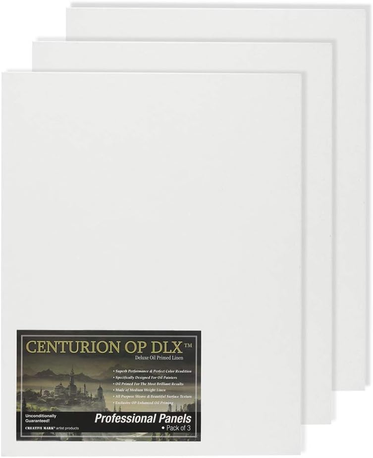 Centurion Deluxe Professional Oil Primed Linen Canvas Panels - 20x30-3 Pack of Linen Canvases for Painting, Artwork and More