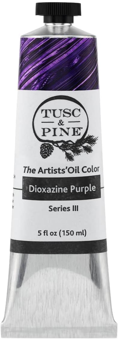 Tusc & Pine Artist Oil Paint - Dioxazine Purple, 150 ml, Non-Yellowing, Rich & Creamy Consistency, Maximum Pigment Load, Small Batch Milled Oil Paints Made in the USA for Professional Artists