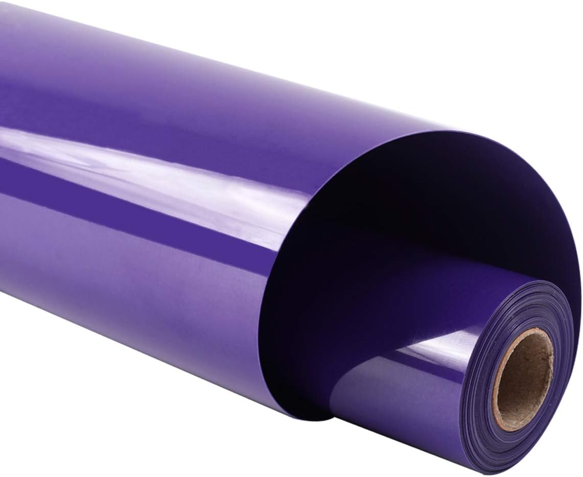 Guangyintong Purple Heat Transfer Vinyl HTV Rolls, 12" x 8ft Iron on Vinyl for T-Shirts, Glossy Surface HTV for All Cutter Machines, Easy to Cut & Weed for Heat Design